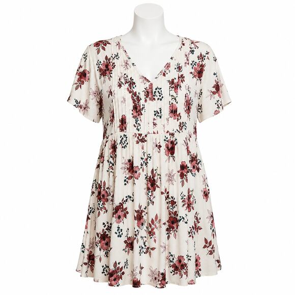 torrid Dresses & Skirts - Torrid Ivory Floral Challis Mini Dress - Size 4X - NWT - Boho Cottagecore